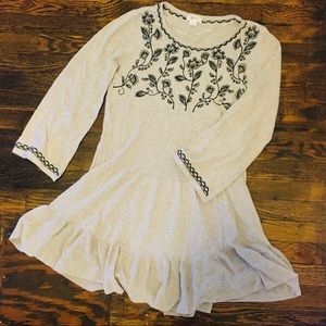 Embroidered Sweater Dress